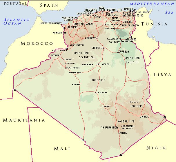 batna country map algeria